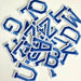 Blue 5cm Embroidered Iron On Patch Letters