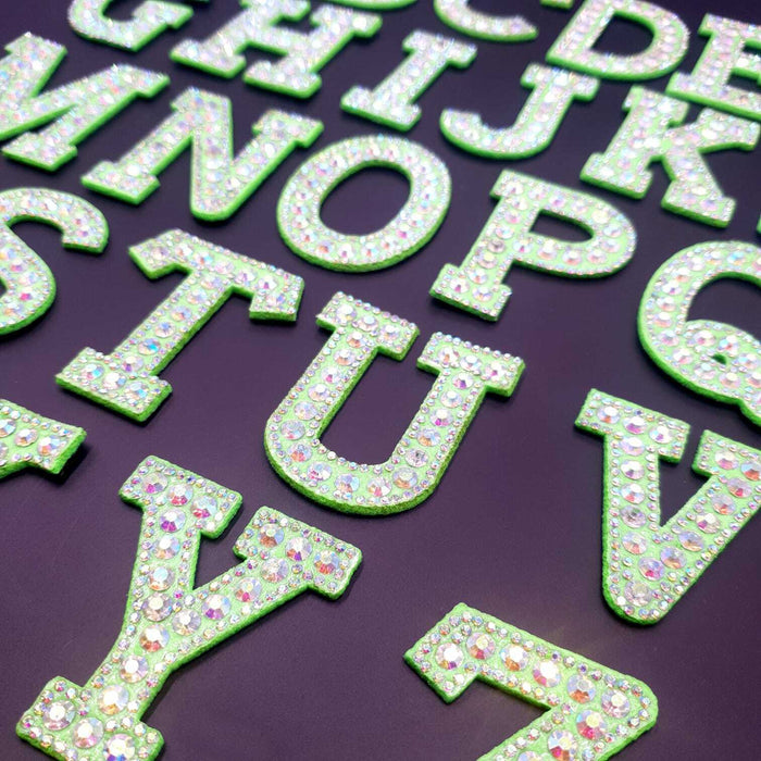 37 Pieces Rhinestone Letter Stickers Large Glitter Alphabet Stickers Number  Crystal Self Adhesive Stickers Iron on Letters for Clothing Art Crafts DIY