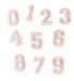 Baby Pink Embroidered 5cm Iron-On Patch Numbers