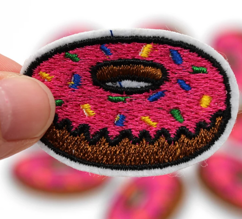 Doughnut Embroidered 4cm Iron-On Patch