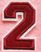 Red Embroidered 6cm Iron On Patch Number 2