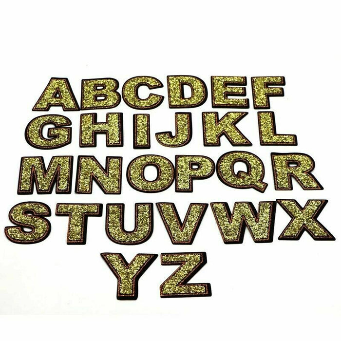 Gold Sequin 5.1cm Iron-On Patch Letters