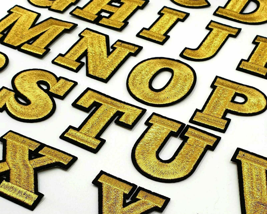 Gold Embroidered 5.5cm Iron On Patch Letters