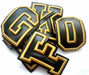 Gold Black Leather 8cm Sew On Patch Letters