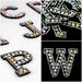 Iridescent AB Rhinestone Sparkle Black 4.7cm Iron-on Patch Letters