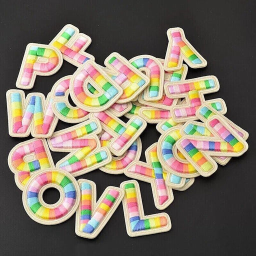 Multi Coloured Embroidered 5.5cm Iron On Patch Letters