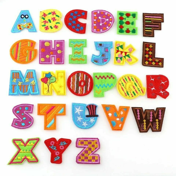 Kids Range Multi Coloured 4cm Iron-On Patch Letters