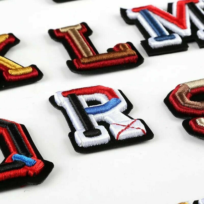 3D Multi Coloured 5cm Embroidered Sew On Patch Letters