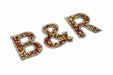 Gold Red Rhinestone 6.3cm Iron-On Patch Letters