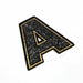 Black Sequin Sparkle 5.5cm Iron On Patch Letter A