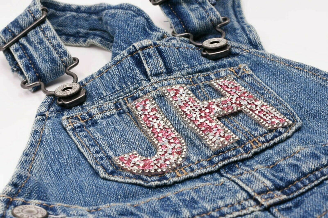 Large Pink Rhinestone 6.3cm Iron-On Patch Letters