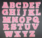 Pink Embroidered 5.5cm Iron-On Patch Letters