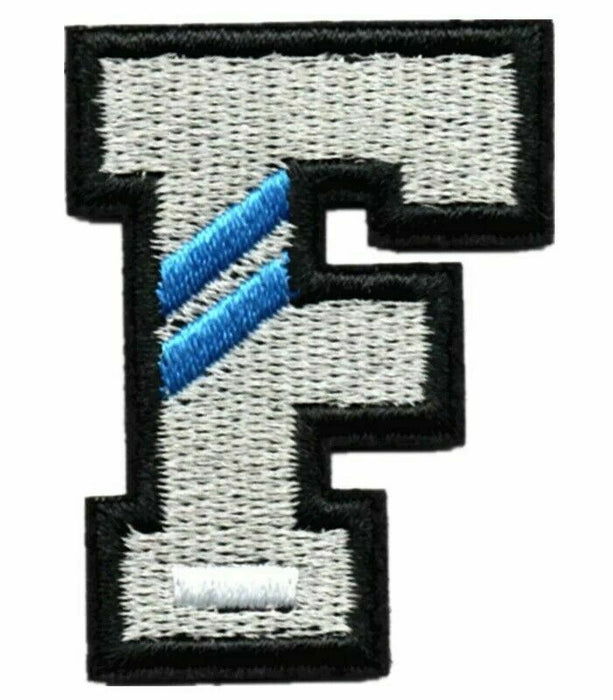 Multi Coloured 5cm Embroidered Iron On Patch Letter F