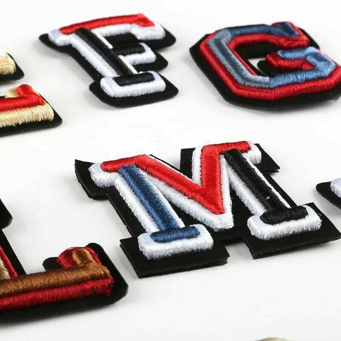 3D Multi Coloured 5cm Embroidered Sew On Patch Letters