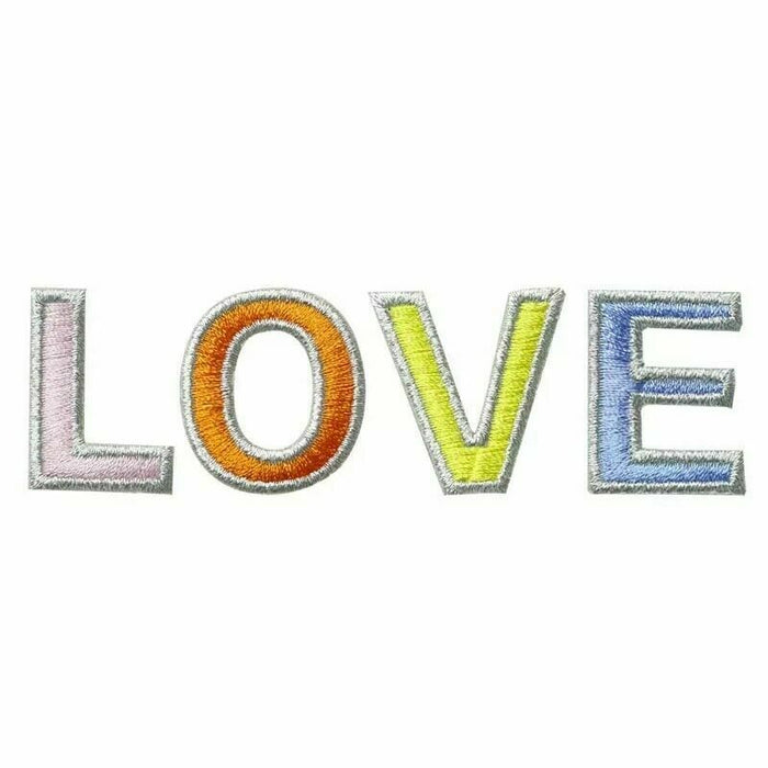 Multi Coloured 3cm Embroidered Iron On Patch Letters