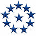 Star Embroidered Blue Coloured Iron On Patches