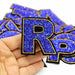 Blue Sequin Sparkle 5.5cm Iron On Patch Letters