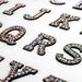 Iridescent AB Rhinestone Sparkle Black 4.7cm Iron-on Patch Letters