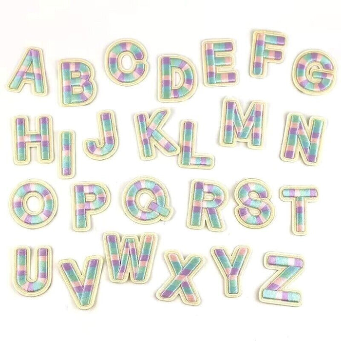 Multi Coloured Embroidered 5.5cm Iron On Patch Letters