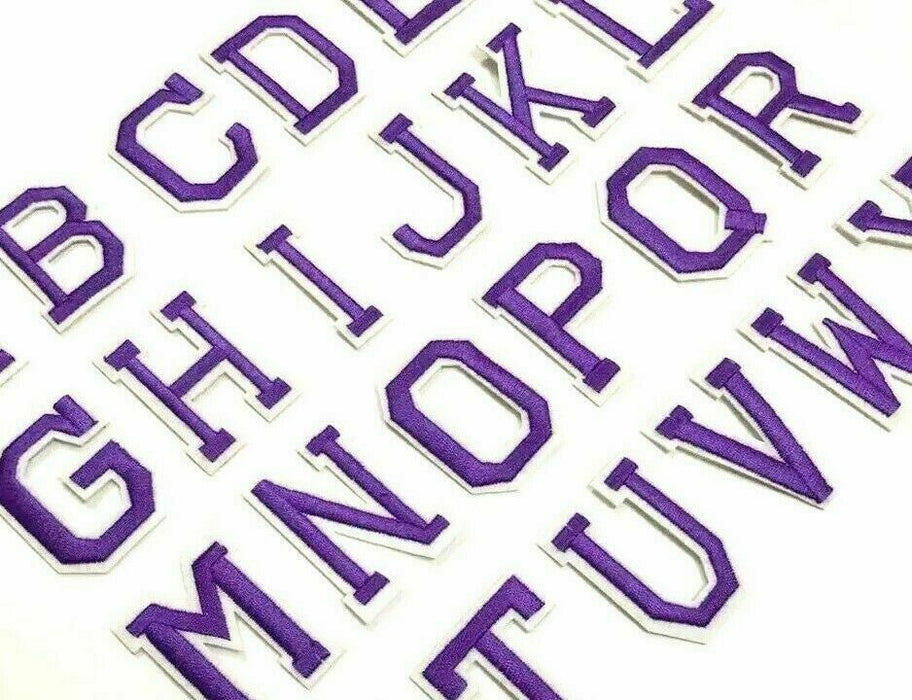 Purple Embroidered 5cm Iron-on Patch Letters