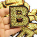 Gold Sparkle 5.5cm Iron On Patch Letter B