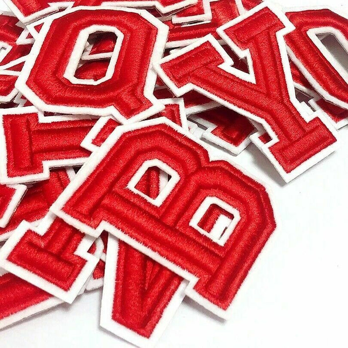 Red 3D Embroidered 7.5cm Iron On Patch Letters