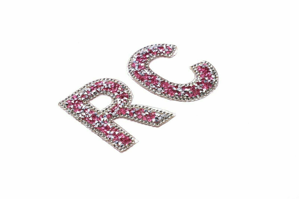 Large Pink Rhinestone 6.3cm Iron-On Patch Letters