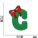 Christmas Mashup Embroidered 7cm Iron On Patch Letter C