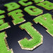 Green Chenille With Gold Trim 8.5cm Iron-On Patch Letters