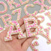 Pink Pearl AB Rhinestone 4.6cm Iron On Patch Letters 