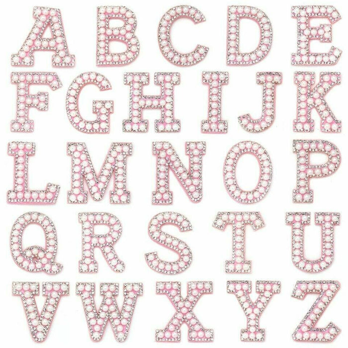  26 Piece Rhinestone Iron On Patch A-Z White Pearl Bling  Rhinestone Letter Patch Glitter Alphabet Applique Rhinestone Pearl English  Letter for DIY Craft Supplies (Dazzling Rainbow) : Arts, Crafts & Sewing