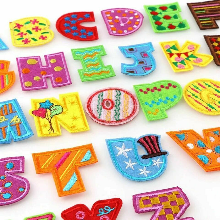 Kids Range Multi Coloured 4cm Iron-On Patch Letters