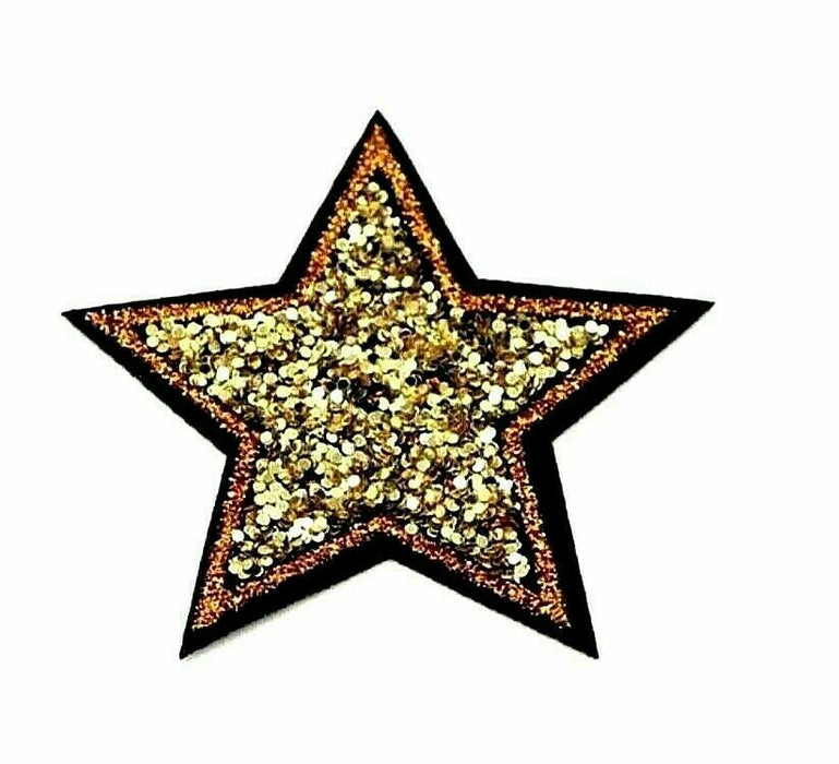 Glitter Sparkle Star 4.2cm Iron On Patch