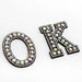 Iridescent AB Rhinestone Sparkle Black 4.7cm Iron-on Patch Letters