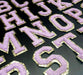 Purple Chenille Gold Trim 6.2cm Iron-On Patch Letters