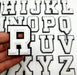 3D Varsity Style White 5cm Chenille Iron-On Patch Letter R
