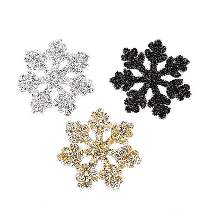 Snowflake Rhinestone 9.5cm Iron-On Patches