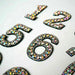 Iridescent Rhinestone Sparkle Black 5.5cm Iron-on Patch Numbers