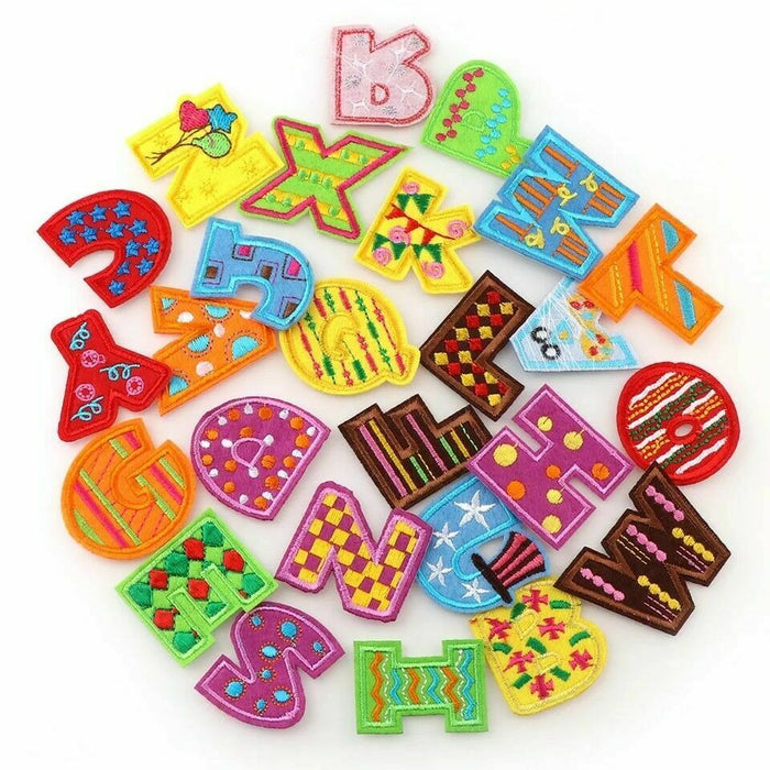 Kids Range Multi Coloured 4cm Iron-On Patch Letters