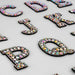 Iridescent AB Rhinestone Sparkle Black 4.7cm Iron-on Patch Letters