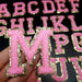 Dark Pink Chenille With Gold Trim 6.2cm Iron-On Patch Letter M