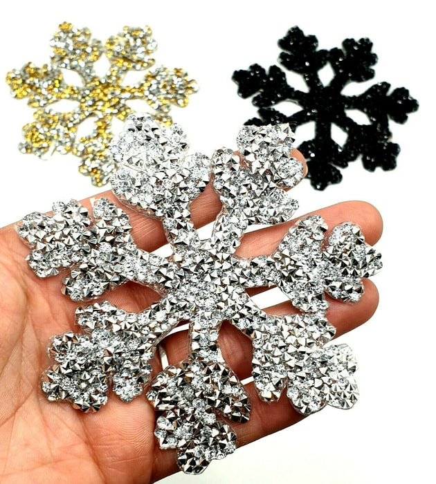 Snowflake Rhinestone 9.5cm Iron-On Patches