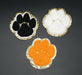 Chenille Gold Trim Paw Print 6.6cm Iron On Patches