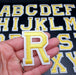 Golden Embroidered 5cm Iron On Patch Letters R