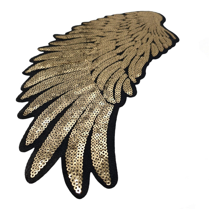 Large Bronze 26cm Angel Wings Sequin Iron On Patches — Patches R Us 7782