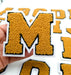Varsity Brown 7.5cm Chenille Iron-On Patch Letter M