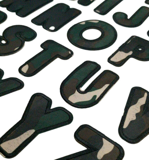 Camouflage 6.4cm Embroidered Iron On Patch Letters