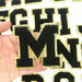 Black Chenille With Gold Trim 8.5cm Iron-On Patch Letter M