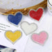 Pearl Rhinestone Hearts Multi-Coloured 6cm Iron-On Patches