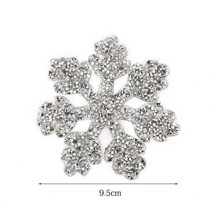 Snowflake Rhinestone 9.5cm Iron-On Patches